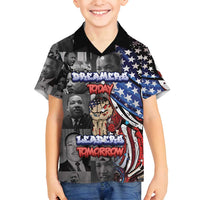 Martin Luther King Jr Day Family Matching Off Shoulder Short Dress and Hawaiian Shirt Dreamers Today Leaders Tomorrow - Wonder Print Shop