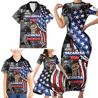 Martin Luther King Jr Day Family Matching Short Sleeve Bodycon Dress and Hawaiian Shirt Dreamers Today Leaders Tomorrow - Wonder Print Shop