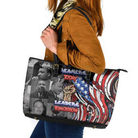 Martin Luther King Jr Day Leather Tote Bag Dreamers Today Leaders Tomorrow - Wonder Print Shop