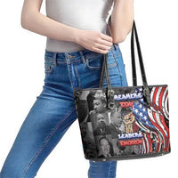 Martin Luther King Jr Day Leather Tote Bag Dreamers Today Leaders Tomorrow - Wonder Print Shop