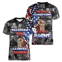 Martin Luther King Jr Day Women V-Neck T-Shirt Dreamers Today Leaders Tomorrow - Wonder Print Shop