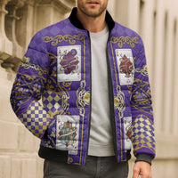 Zodiac Signs Bomber Puffer Jacket The Air Element Baroque Diamonds Card