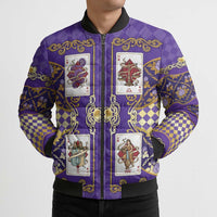 Zodiac Signs Bomber Puffer Jacket The Air Element Baroque Diamonds Card