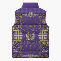 Zodiac Signs Sleeveless Puffer Jacket The Air Element Baroque Diamonds Card