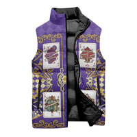 Zodiac Signs Sleeveless Puffer Jacket The Air Element Baroque Diamonds Card