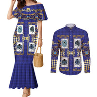 Zodiac Signs Couples Matching Mermaid Dress and Long Sleeve Button Shirt The Water Element Baroque Clubs Card