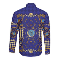 Zodiac Signs Long Sleeve Button Shirt The Water Element Baroque Clubs Card