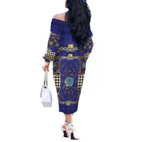 Zodiac Signs Off The Shoulder Long Sleeve Dress The Water Element Baroque Clubs Card