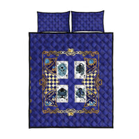 Zodiac Signs Quilt Bed Set The Water Element Baroque Clubs Card