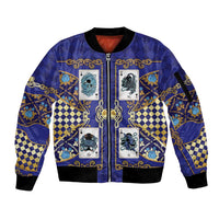Zodiac Signs Sleeve Zip Bomber Jacket The Water Element Baroque Clubs Card