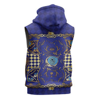 Zodiac Signs Sleeveless Zip Hoodie The Water Element Baroque Clubs Card