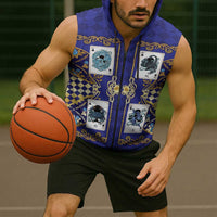 Zodiac Signs Sleeveless Zip Hoodie The Water Element Baroque Clubs Card