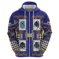 Zodiac Signs Zip Hoodie The Water Element Baroque Clubs Card