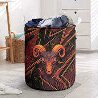 Aries Zodiac Laundry Basket With Bold Triangle