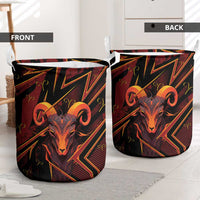 Aries Zodiac Laundry Basket With Bold Triangle