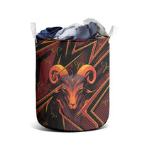 Aries Zodiac Laundry Basket With Bold Triangle
