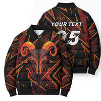 Custom Aries Zodiac Bomber Puffer Jacket With Bold Triangle