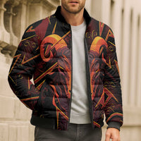 Custom Aries Zodiac Bomber Puffer Jacket With Bold Triangle