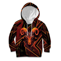 Custom Aries Zodiac Kid Hoodie With Bold Triangle