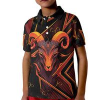 Custom Aries Zodiac Kid Polo Shirt With Bold Triangle