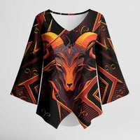 Custom Aries Zodiac Kimono Sleeve Blouse With Bold Triangle