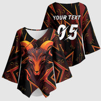 Custom Aries Zodiac Kimono Sleeve Blouse With Bold Triangle