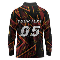 Custom Aries Zodiac Long Sleeve Polo Shirt With Bold Triangle
