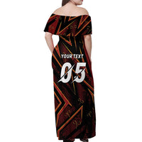 Custom Aries Zodiac Off Shoulder Maxi Dress With Bold Triangle