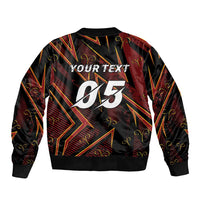 Custom Aries Zodiac Sleeve Zip Bomber Jacket With Bold Triangle