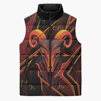 Custom Aries Zodiac Sleeveless Puffer Jacket With Bold Triangle