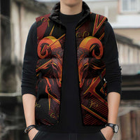 Custom Aries Zodiac Sleeveless Puffer Jacket With Bold Triangle