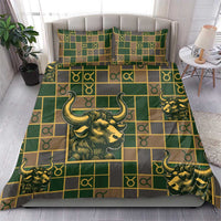Taurus Zodiac Bedding Set Checkered Pattern