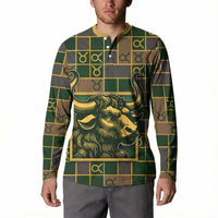 Custom Taurus Zodiac Button Sweatshirt Checkered Pattern
