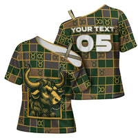 Custom Taurus Zodiac Cross Shoulder Shirt Checkered Pattern