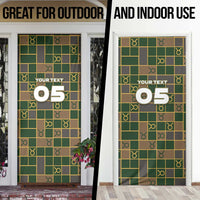 Custom Taurus Zodiac Door Cover Checkered Pattern