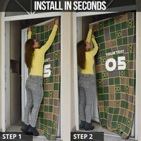 Custom Taurus Zodiac Door Cover Checkered Pattern