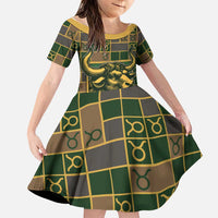 Custom Taurus Zodiac Family Matching Mermaid Dress and Hawaiian Shirt Checkered Pattern