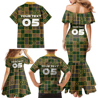 Custom Taurus Zodiac Family Matching Mermaid Dress and Hawaiian Shirt Checkered Pattern