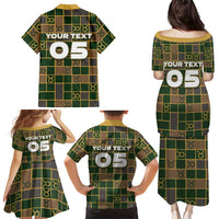 Custom Taurus Zodiac Family Matching Puletasi and Hawaiian Shirt Checkered Pattern