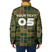 Custom Taurus Zodiac Padded Jacket Checkered Pattern