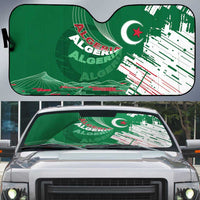Algeria Football Auto Sun Shade Glitch Effect Desert Lines And Star Crescent