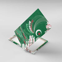 Algeria Football Canvas Wall Art Glitch Effect Desert Lines And Star Crescent