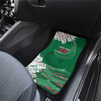 Custom Algeria Football Car Mats Glitch Effect Desert Lines And Star Crescent