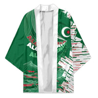 Custom Algeria Football Kimono Glitch Effect Desert Lines And Star Crescent