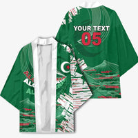 Custom Algeria Football Kimono Glitch Effect Desert Lines And Star Crescent