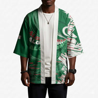 Custom Algeria Football Kimono Glitch Effect Desert Lines And Star Crescent