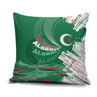 Algeria Football Pillow Cover Glitch Effect Desert Lines And Star Crescent