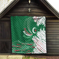 Algeria Football Quilt Glitch Effect Desert Lines And Star Crescent