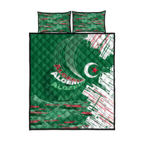Algeria Football Quilt Bed Set Glitch Effect Desert Lines And Star Crescent