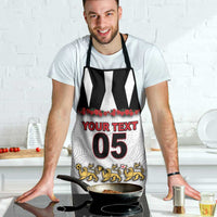 Custom England Football Apron Gold Lions And Minimalist Floral